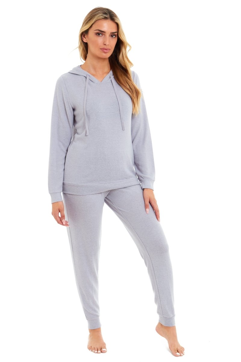 OLIVIA ROCCO Women's Super Cosy Hooded Pyjama Set Soft Brushed Viscose Loungewear - Joe’s Haven