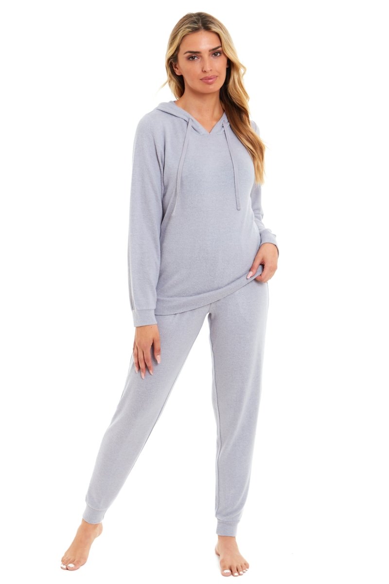 OLIVIA ROCCO Women's Super Cosy Hooded Pyjama Set Soft Brushed Viscose Loungewear - Joe’s Haven