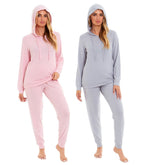 OLIVIA ROCCO Women's Super Cosy Hooded Pyjama Set Soft Brushed Viscose Loungewear - Joe’s Haven