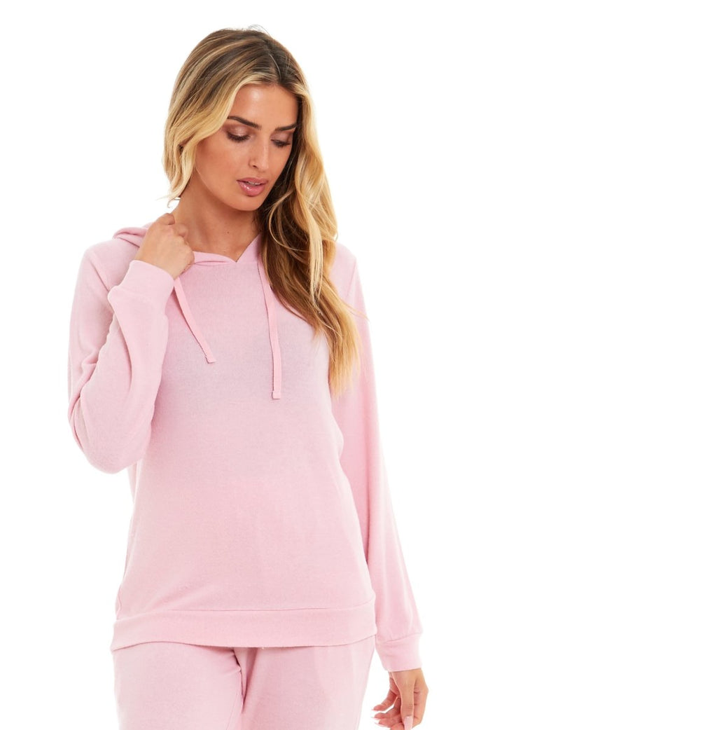 OLIVIA ROCCO Women's Super Cosy Hooded Pyjama Set Soft Brushed Viscose Loungewear - Joe’s Haven
