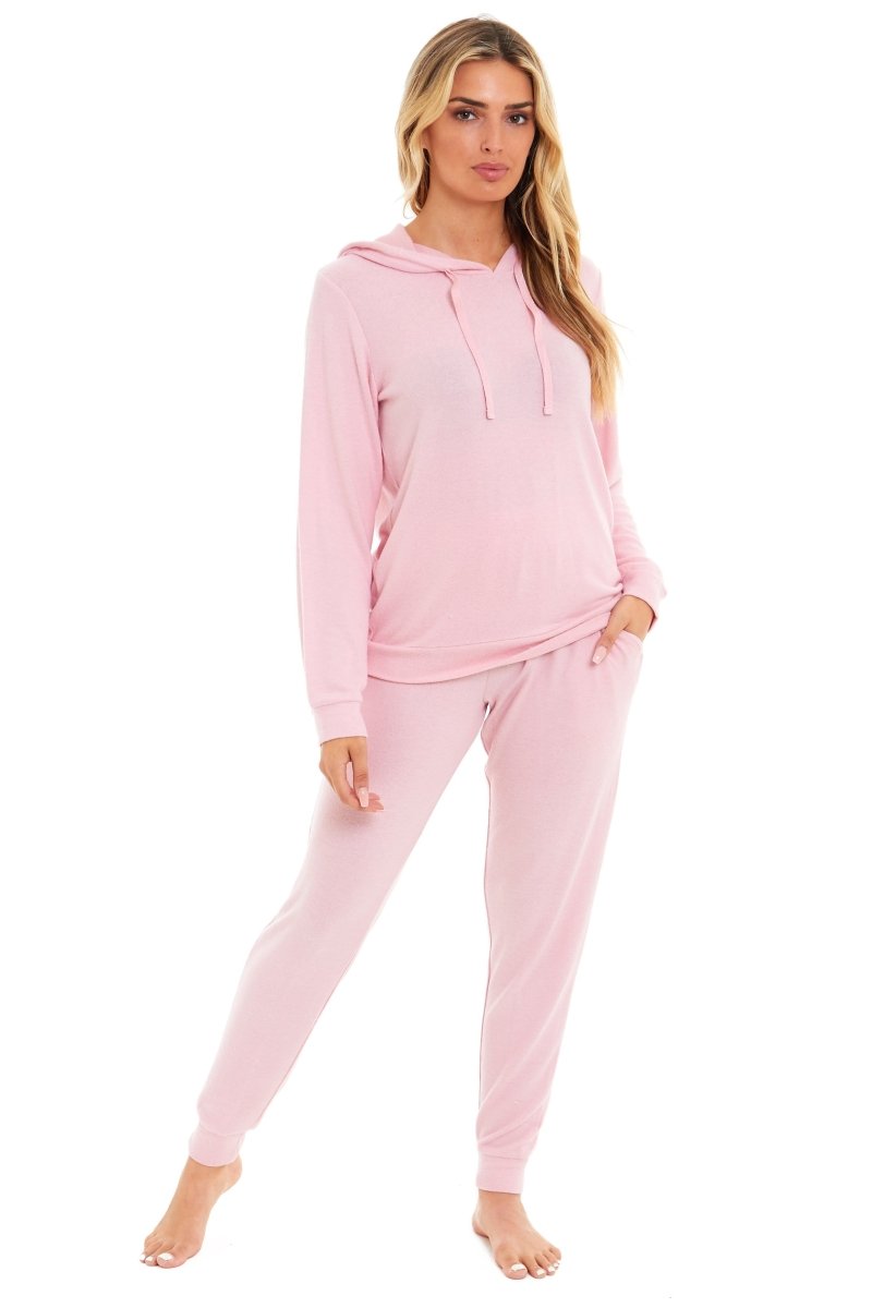 OLIVIA ROCCO Women's Super Cosy Hooded Pyjama Set Soft Brushed Viscose Loungewear - Joe’s Haven