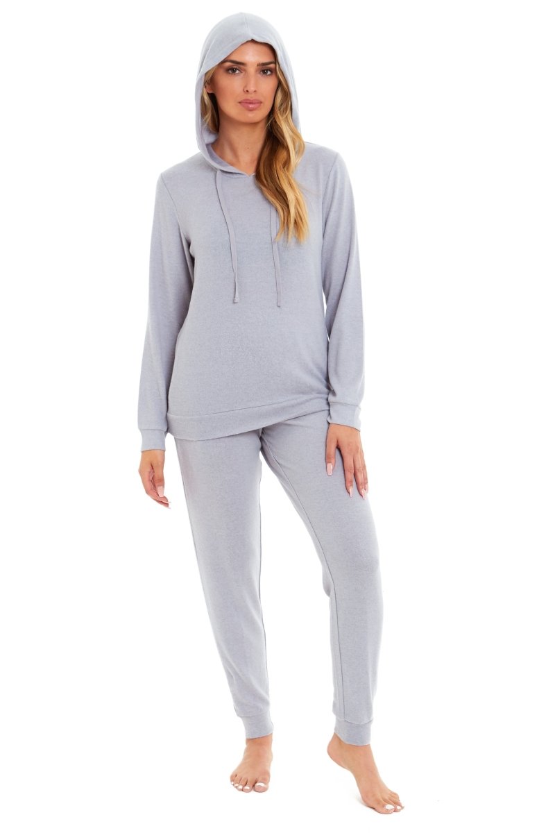 OLIVIA ROCCO Women's Super Cosy Hooded Pyjama Set Soft Brushed Viscose Loungewear - Joe’s Haven
