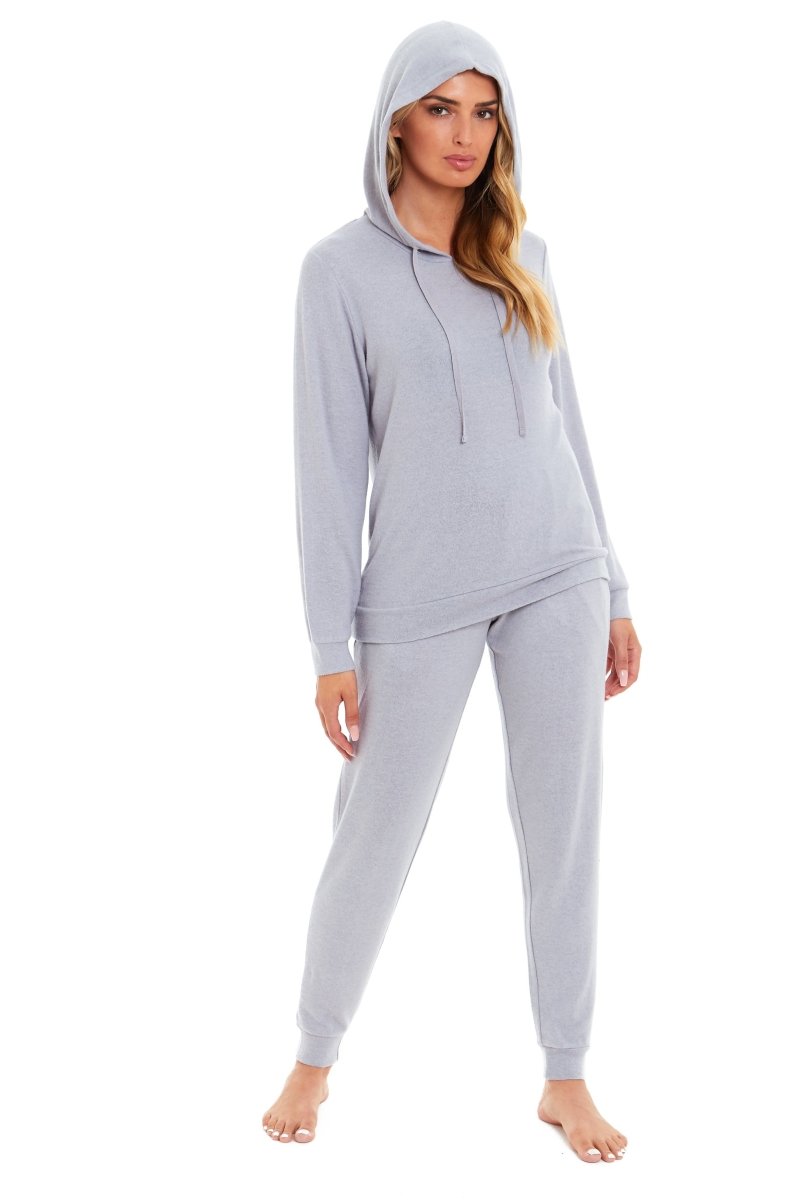 OLIVIA ROCCO Women's Super Cosy Hooded Pyjama Set Soft Brushed Viscose Loungewear - Joe’s Haven