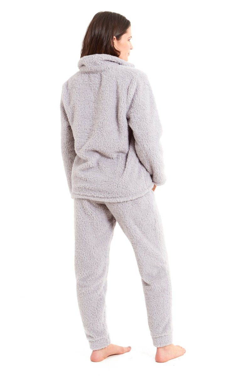 OLIVIA ROCCO Women's Teddy Fleece Lounge Set Zip Up Pyjama with Elasticated Waistband - Joe’s Haven