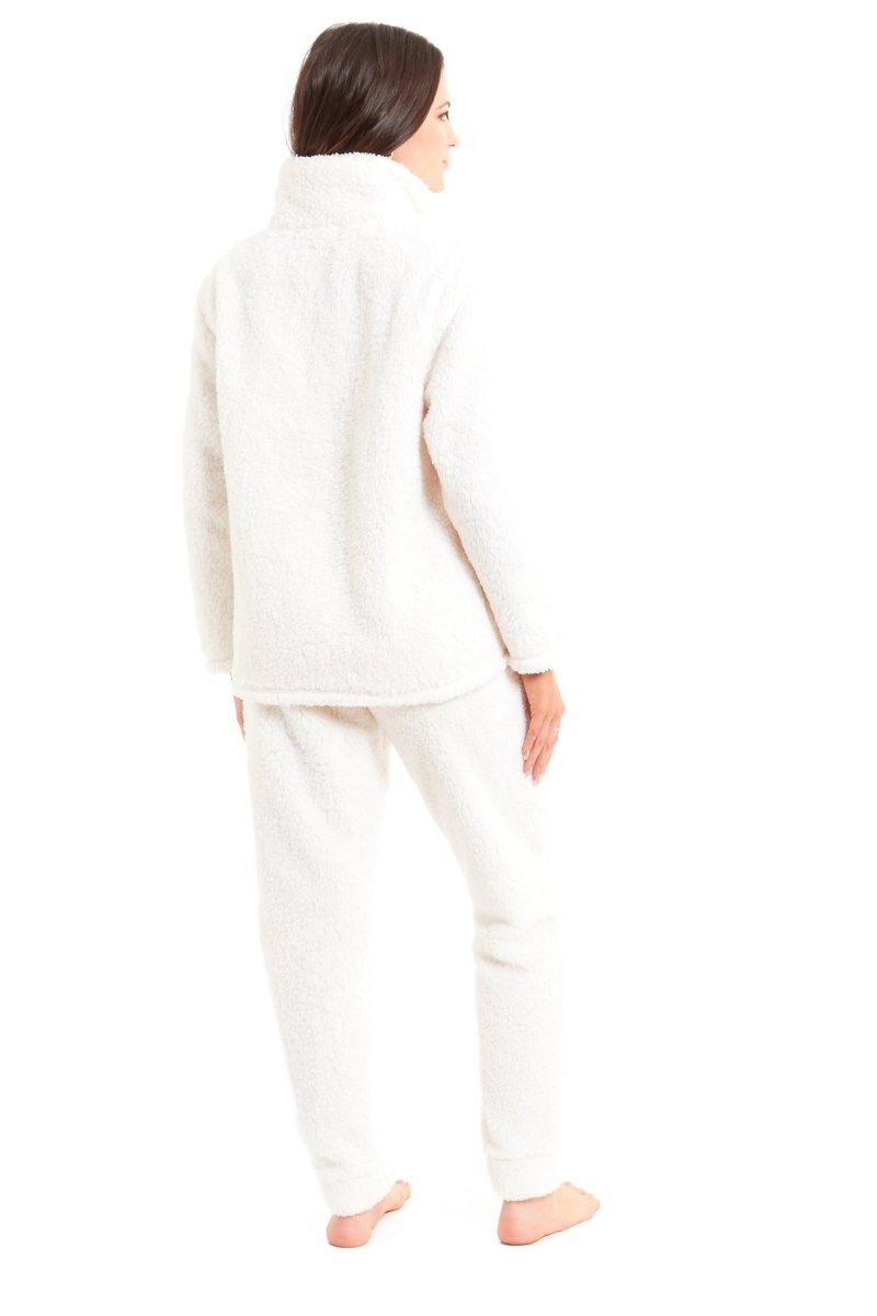 OLIVIA ROCCO Women's Teddy Fleece Lounge Set Zip Up Pyjama with Elasticated Waistband - Joe’s Haven