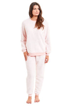 OLIVIA ROCCO Women's Teddy Fleece Pyjama Set Super Soft Stretchable Loungewear Crew Neck - Joe’s Haven