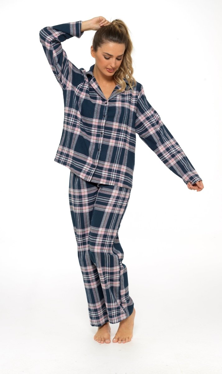 OLIVIA ROCCO Women's Flannelette Check Pyjama Set Soft Brushed Cotton Cosy Easy - Care Nightwear Set - Joe’s Haven