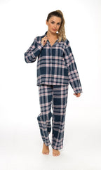 OLIVIA ROCCO Women's Flannelette Check Pyjama Set Soft Brushed Cotton Cosy Easy - Care Nightwear Set - Joe’s Haven