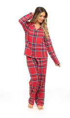OLIVIA ROCCO Women's Flannelette Check Pyjama Set Soft Brushed Cotton Cosy Easy - Care Nightwear Set - Joe’s Haven