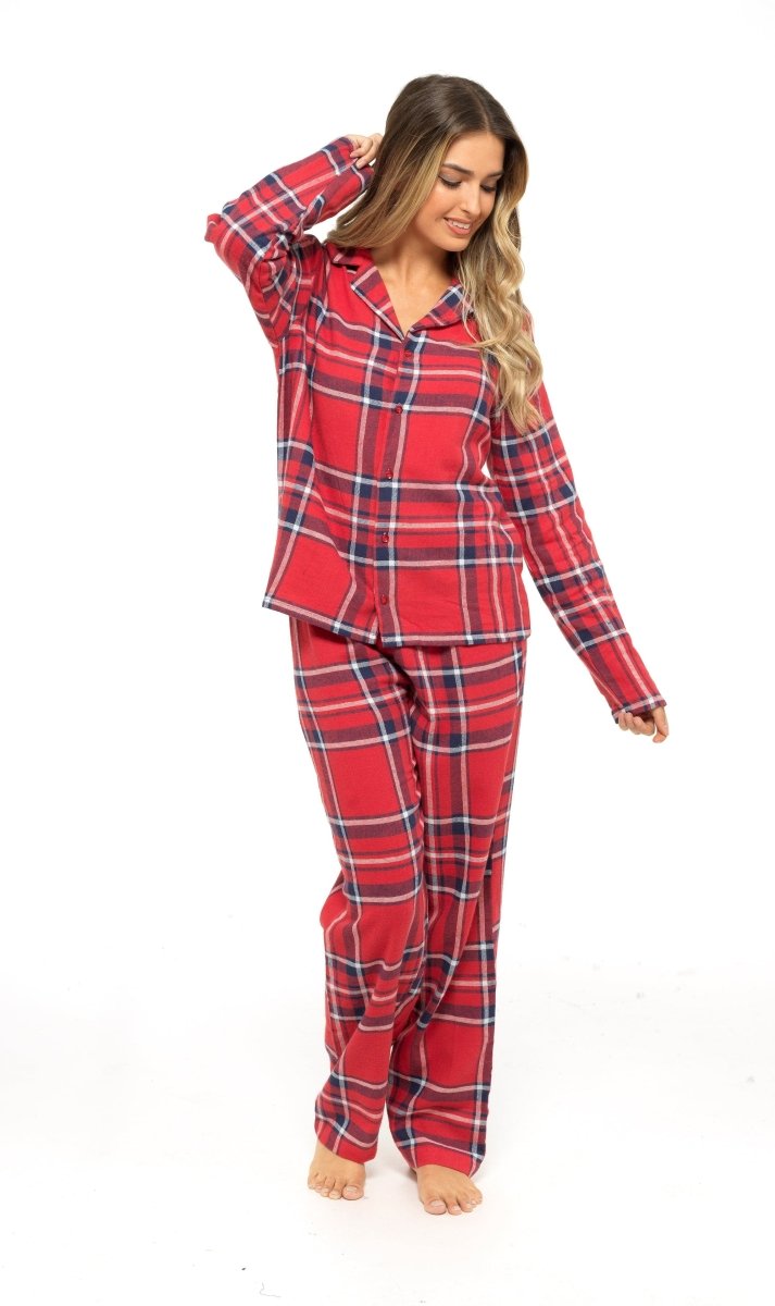 OLIVIA ROCCO Women's Flannelette Check Pyjama Set Soft Brushed Cotton Cosy Easy - Care Nightwear Set - Joe’s Haven