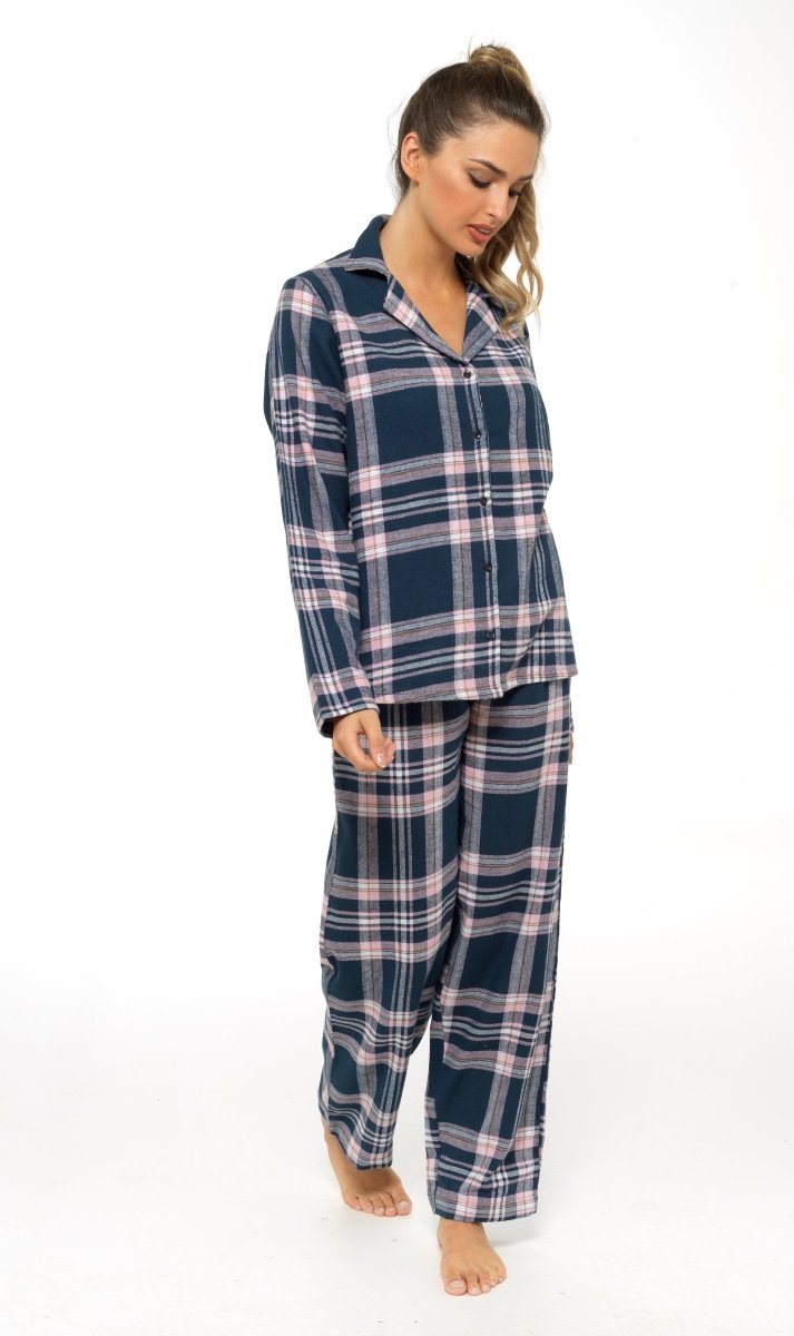OLIVIA ROCCO Women's Flannelette Check Pyjama Set Soft Brushed Cotton Cosy Easy - Care Nightwear Set - Joe’s Haven