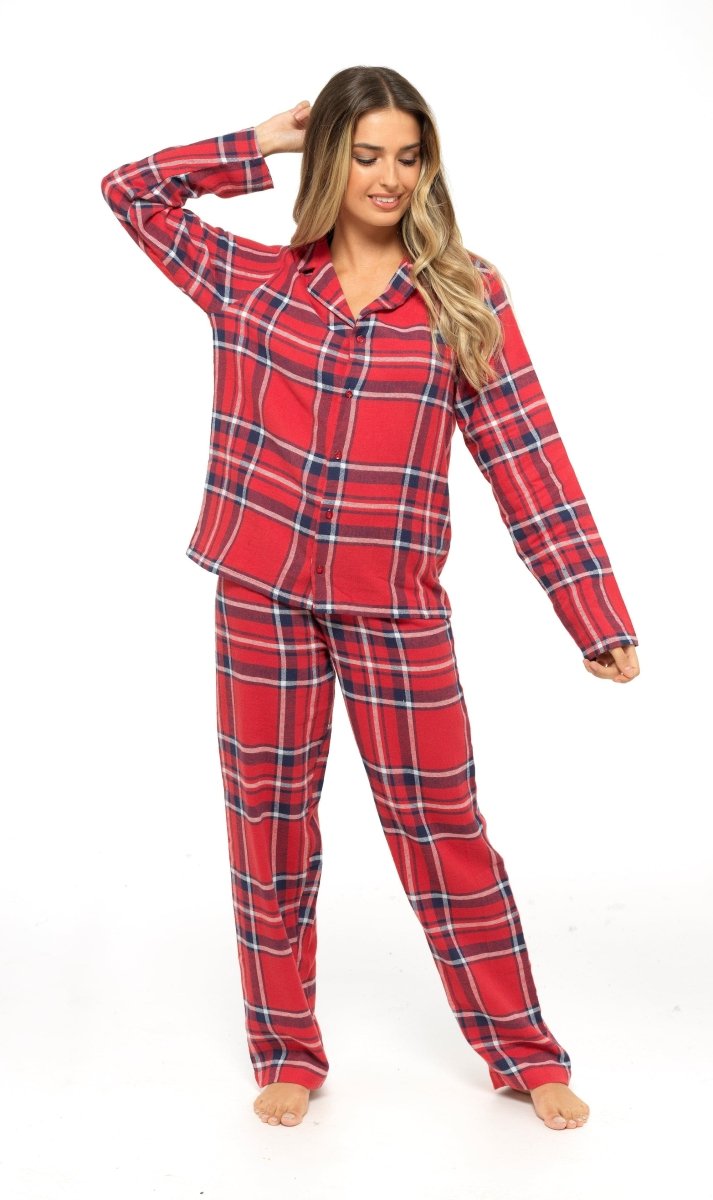 OLIVIA ROCCO Women's Flannelette Check Pyjama Set Soft Brushed Cotton Cosy Easy - Care Nightwear Set - Joe’s Haven
