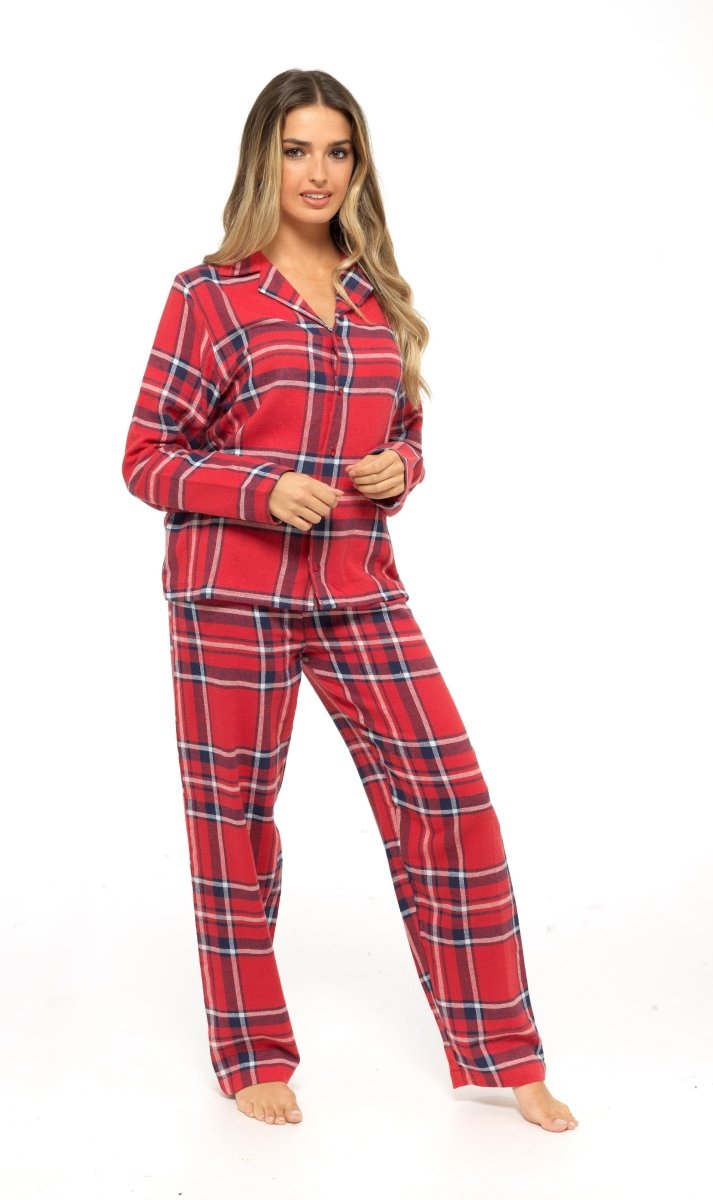 OLIVIA ROCCO Women's Flannelette Check Pyjama Set Soft Brushed Cotton Cosy Easy - Care Nightwear Set - Joe’s Haven