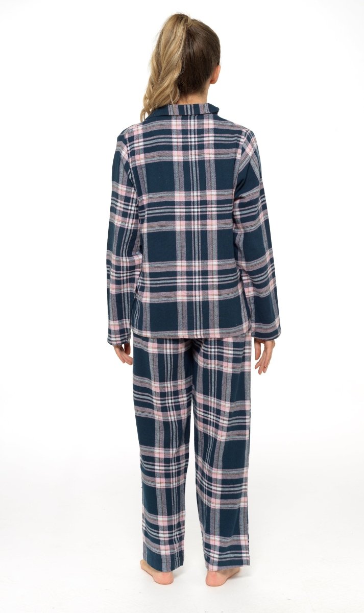 OLIVIA ROCCO Women's Flannelette Check Pyjama Set Soft Brushed Cotton Cosy Easy - Care Nightwear Set - Joe’s Haven