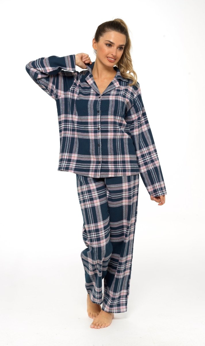 OLIVIA ROCCO Women's Flannelette Check Pyjama Set Soft Brushed Cotton Cosy Easy - Care Nightwear Set - Joe’s Haven