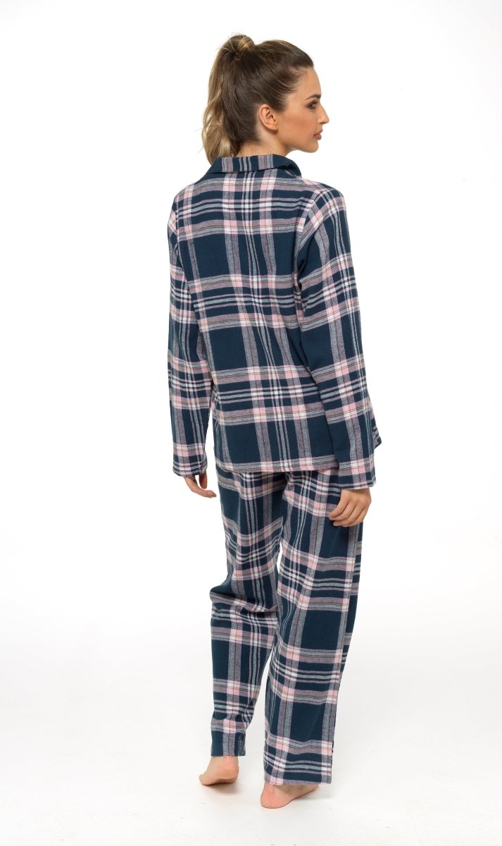 OLIVIA ROCCO Women's Flannelette Check Pyjama Set Soft Brushed Cotton Cosy Easy - Care Nightwear Set - Joe’s Haven