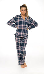 OLIVIA ROCCO Women's Flannelette Check Pyjama Set Soft Brushed Cotton Cosy Easy - Care Nightwear Set - Joe’s Haven