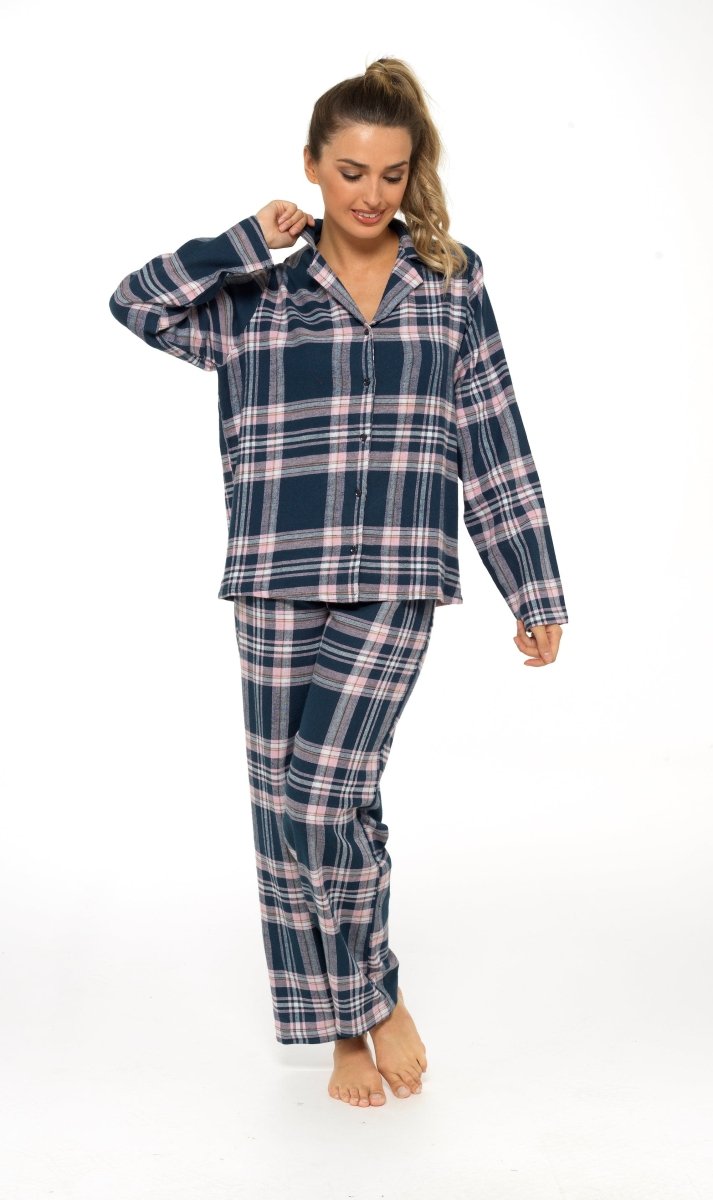 OLIVIA ROCCO Women's Flannelette Check Pyjama Set Soft Brushed Cotton Cosy Easy - Care Nightwear Set - Joe’s Haven