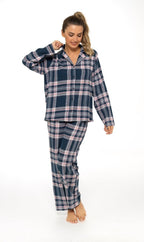 OLIVIA ROCCO Women's Flannelette Check Pyjama Set Soft Brushed Cotton Cosy Easy - Care Nightwear Set - Joe’s Haven