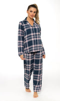 OLIVIA ROCCO Women's Flannelette Check Pyjama Set Soft Brushed Cotton Cosy Easy - Care Nightwear Set - Joe’s Haven