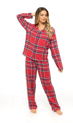 OLIVIA ROCCO Women's Flannelette Check Pyjama Set Soft Brushed Cotton Cosy Easy - Care Nightwear Set - Joe’s Haven