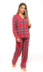 OLIVIA ROCCO Women's Flannelette Check Pyjama Set Soft Brushed Cotton Cosy Easy - Care Nightwear Set - Joe’s Haven