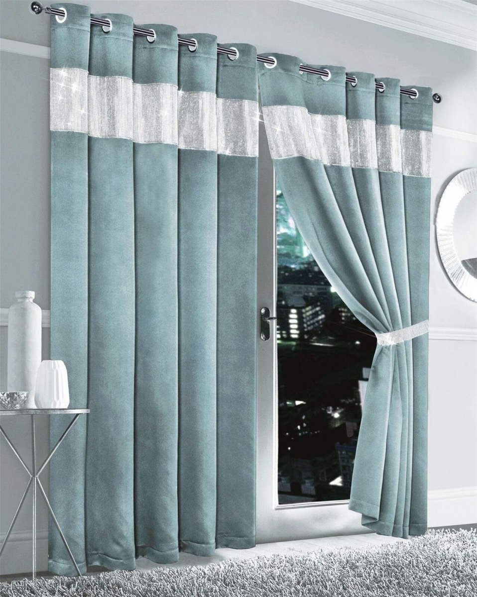 Diamante Blackout Curtains with Glitz Detailing - Joe’s Haven