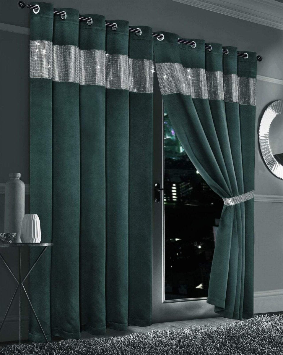 Diamante Blackout Curtains with Glitz Detailing - Joe’s Haven