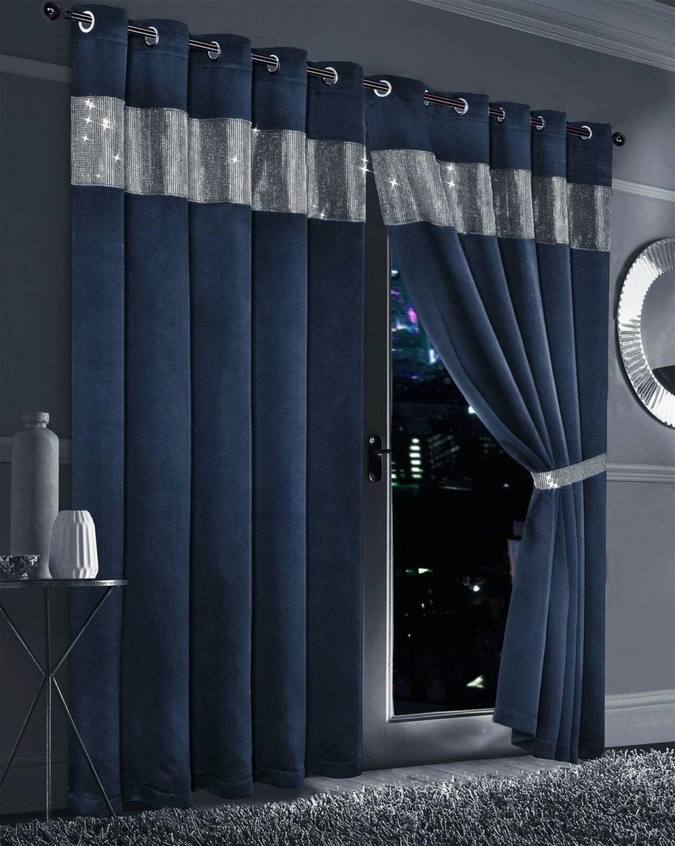 Diamante Blackout Curtains with Glitz Detailing - Joe’s Haven