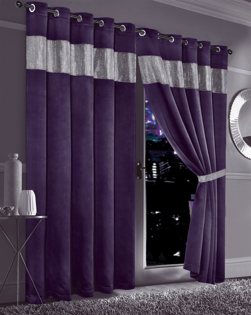 Diamante Blackout Curtains with Glitz Detailing - Joe’s Haven
