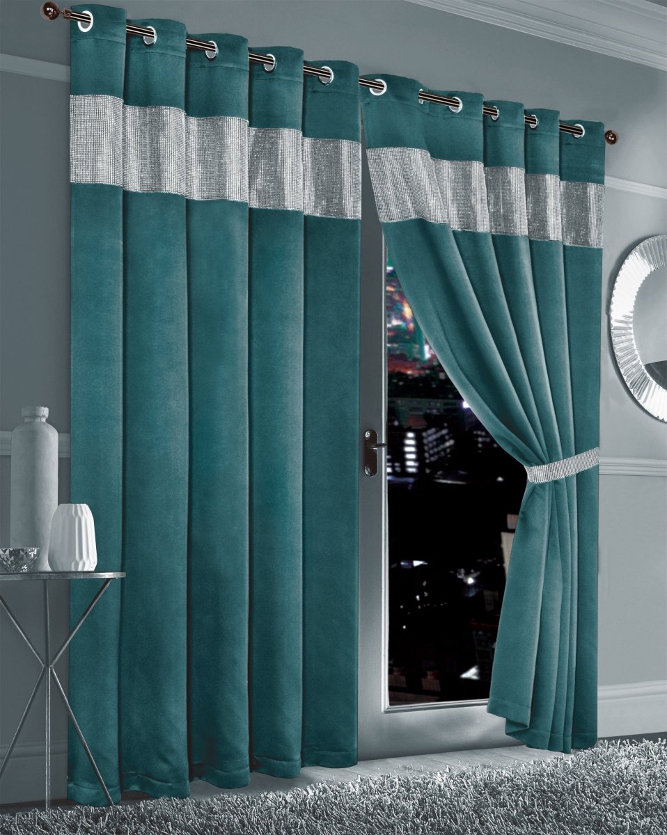 Diamante Blackout Curtains with Glitz Detailing - Joe’s Haven