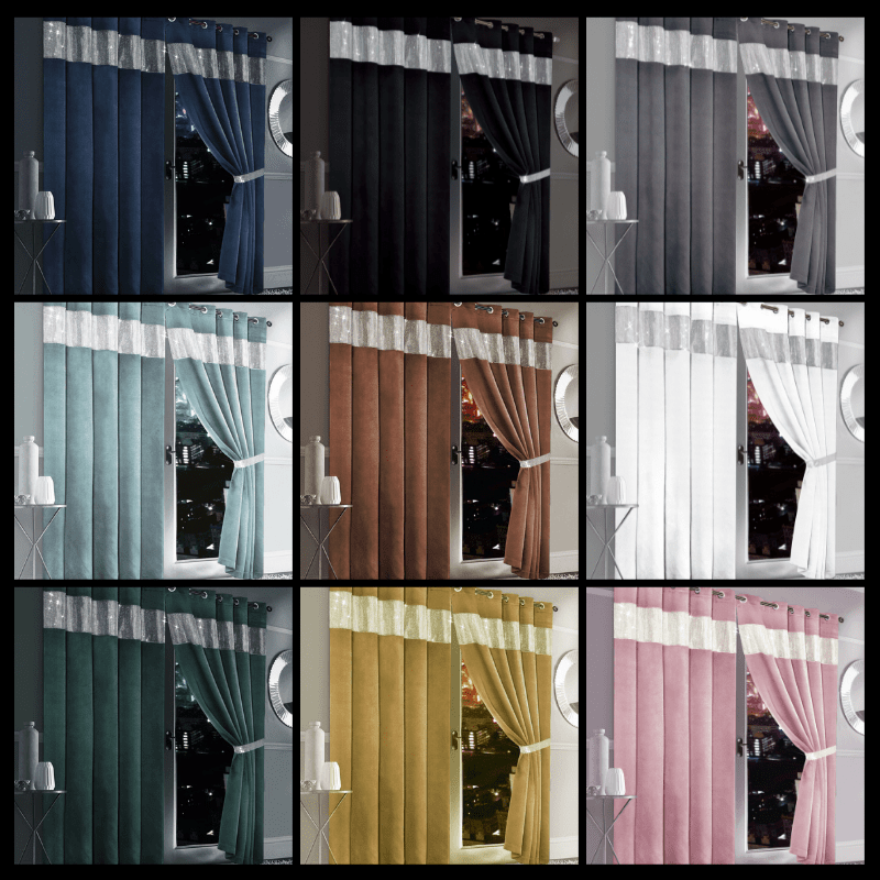 Diamante Blackout Curtains with Glitz Detailing - Joe’s Haven