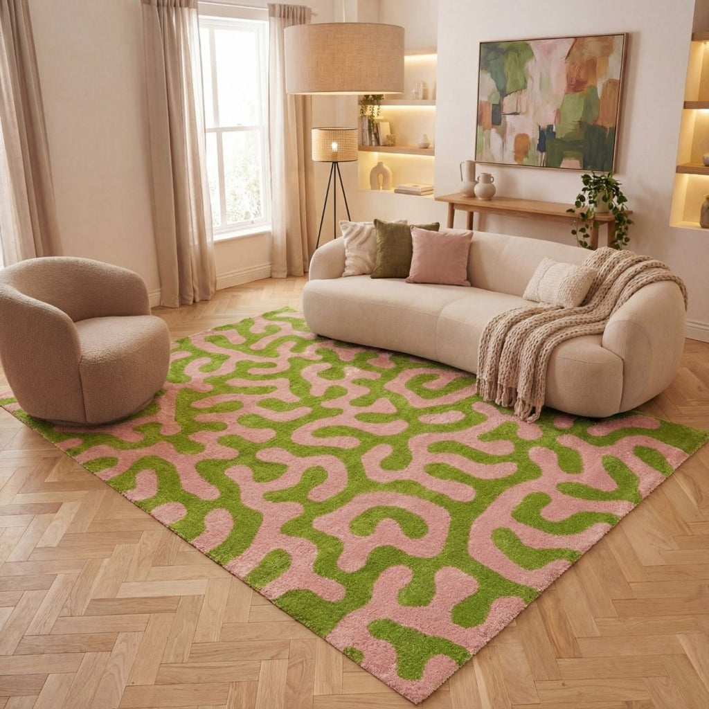 Joli Doodle Green & Pink Rug - Joe’s Haven