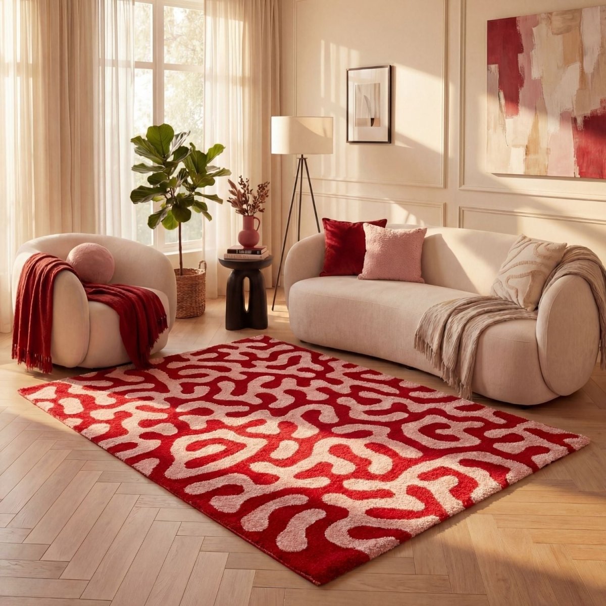 Joli Doodle Red & Pink Rug - Joe’s Haven