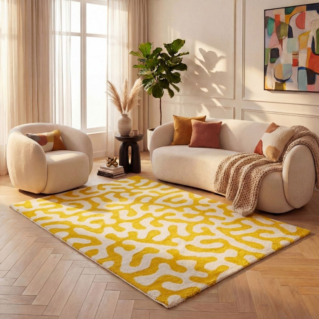 Joli Doodle Yellow & White Rug - Joe’s Haven