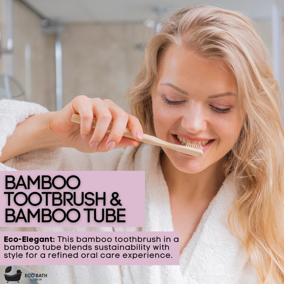 Eco Bath London Bamboo Toothbrush in Bamboo Tube Travel Case - Joe’s Haven
