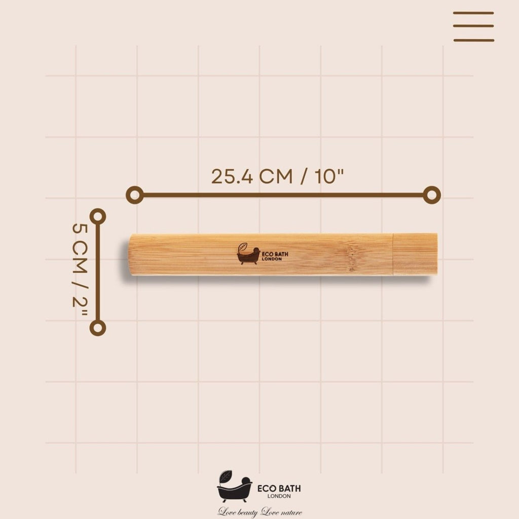 Eco Bath London Bamboo Toothbrush in Bamboo Tube Travel Case - Joe’s Haven