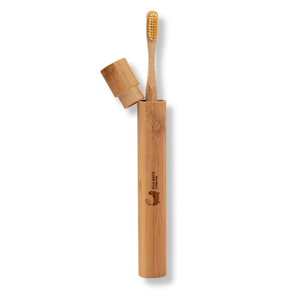 Eco Bath London Bamboo Toothbrush in Bamboo Tube Travel Case - Joe’s Haven