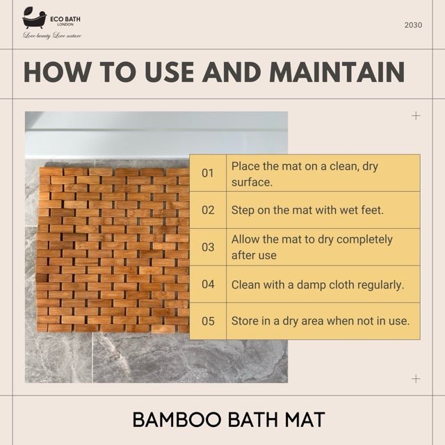 Eco Bath London Bamboo Bath Mat - Roll Up Shower Mat, Anti - Slip and Waterproof Bathroom Spa Shower Mat - Joe’s Haven