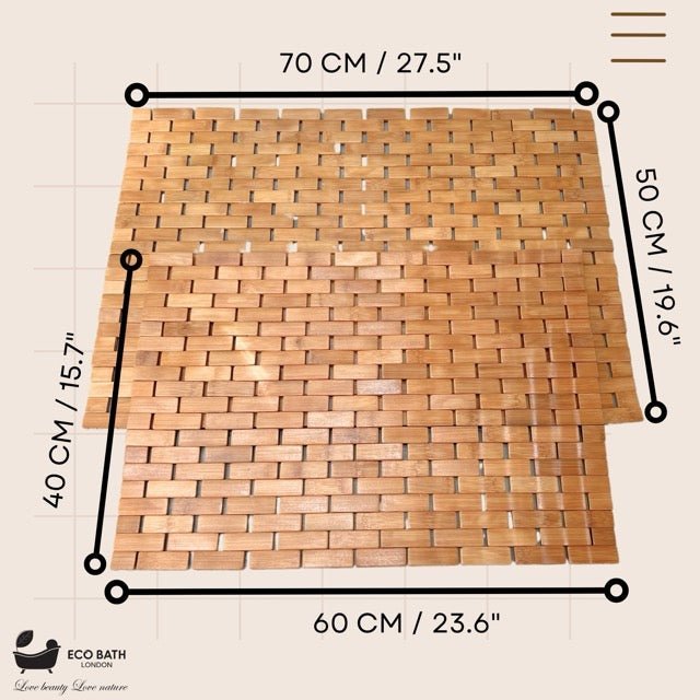 Eco Bath London Bamboo Bath Mat - Roll Up Shower Mat, Anti - Slip and Waterproof Bathroom Spa Shower Mat - Joe’s Haven