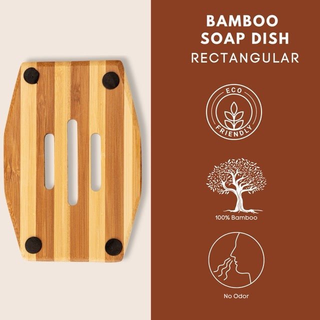Eco Bath London Bamboo Stripes Rectangle Soap Dish - Joe’s Haven