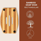 Eco Bath London Bamboo Stripes Rectangle Soap Dish - Joe’s Haven