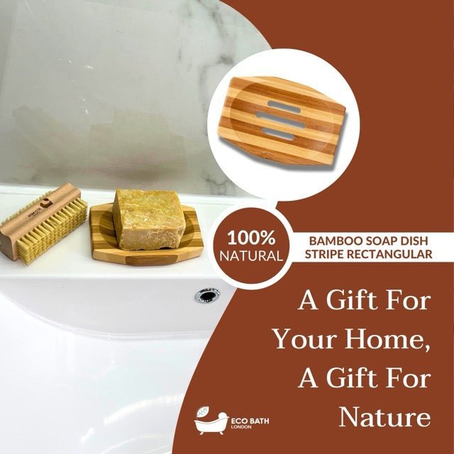 Eco Bath London Bamboo Stripes Rectangle Soap Dish - Joe’s Haven