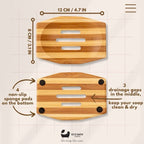 Eco Bath London Bamboo Stripes Rectangle Soap Dish - Joe’s Haven