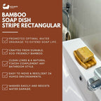 Eco Bath London Bamboo Stripes Rectangle Soap Dish - Joe’s Haven