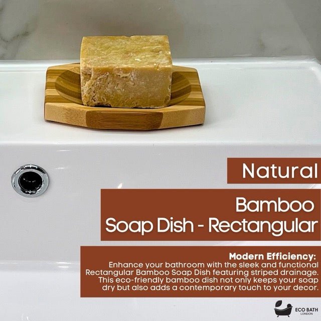 Eco Bath London Bamboo Stripes Rectangle Soap Dish - Joe’s Haven