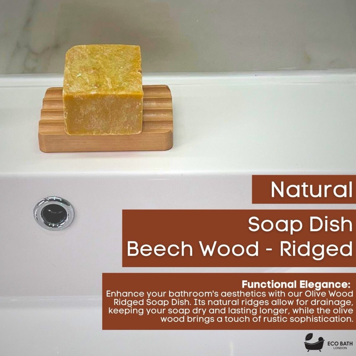 Eco Bath London Beech Wood Ridged Soap Dish - Joe’s Haven