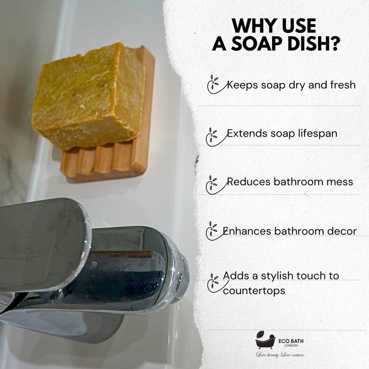 Eco Bath London Beech Wood Ridged Soap Dish - Joe’s Haven