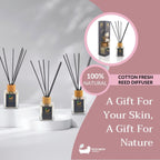 Eco Bath London Cotton Fresh Reed Diffuser 100ml (3.38 Fl.Oz) - Luxurious Calming Reed Diffuser for Home Fragrance - Joe’s Haven