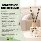 Eco Bath London Green Tea Reed Diffuser - Refreshing Room Fragrance with Notes of Bergamot and Green Tea, 100ml (3.38 Fl.Oz) - Joe’s Haven